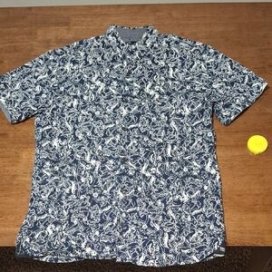 Men's Blue Patterned Shirt